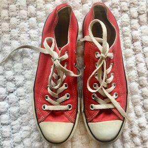 Red converse all star shoes